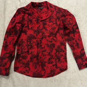 INC Dress Shirt | Crocodile-Skin Pattern | Red | XS
